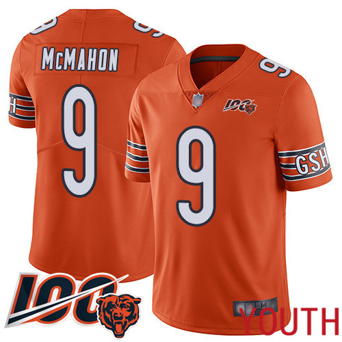 Chicago Bears Limited Orange Youth Jim McMahon Alternate Jersey NFL Football #9 100th Season->youth nfl jersey->Youth Jersey